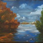 Emma Kay Robinson "Fall on the Creek" Oil on Canvas 12"x16"