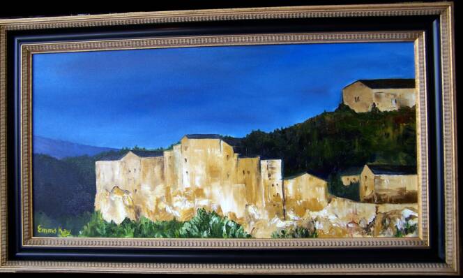 Emma Kay Robinson "Tuscan Hill Town" Oil on Canvas 30"x15"